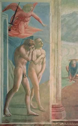 Adam en Eva verbannen uit het Paradijs, ca. 1427 (post restauratie)